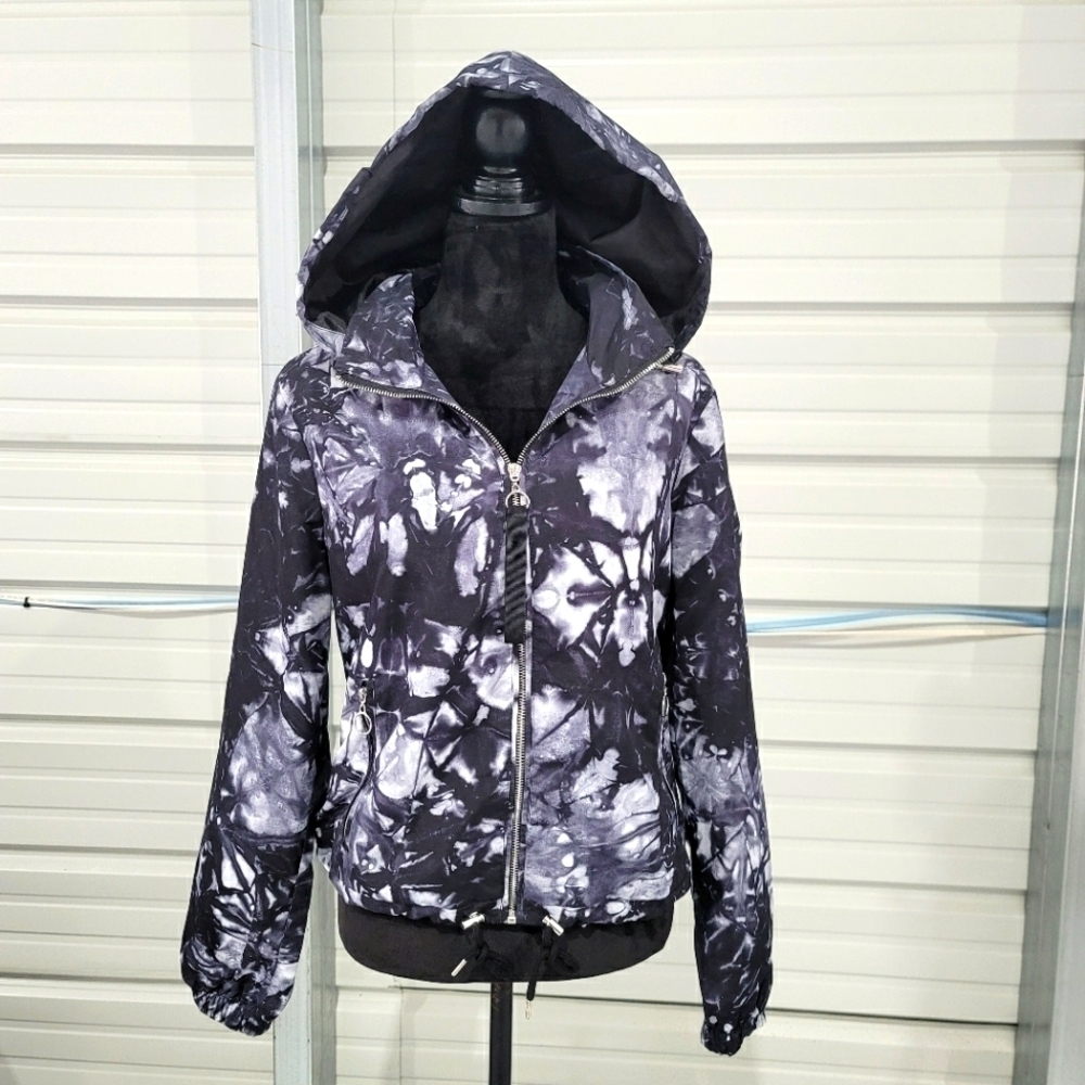 NWT Womens ASHLEY by 26 International Jacket Dye Charcoal Gray Hooded Zip L